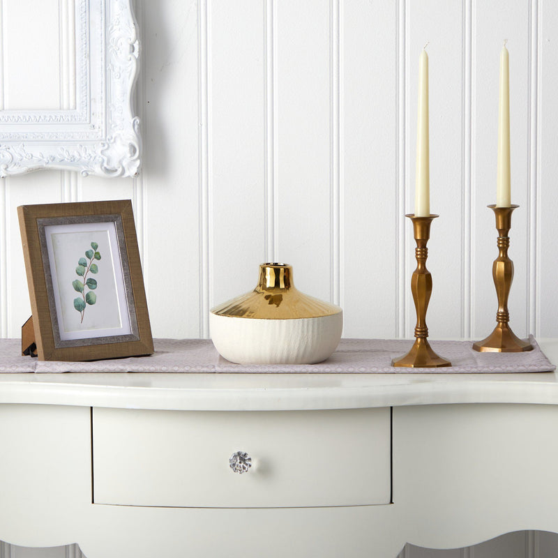 8” Elegance Ceramic Decorative Vase with Gold Accents, photo 3 of 3