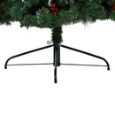 8’ Flat Back Montreal Mountain Artificial Christmas Tree with Pine Cones and Berries