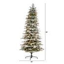 8’ Flocked North Carolina Fir Artificial Christmas Tree with 650 Warm White Lights and 2593 Branches