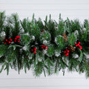 8' Artificial Holiday Green Christmas Pine Archway with Pinecones and Berries