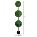8' UV Resistant Artificial Triple Ball Boxwood Topiary Tree (Indoor/Outdoor)