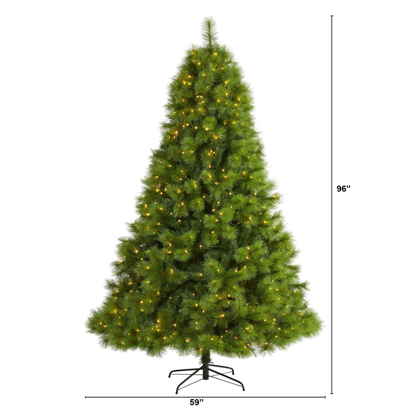 8’ Green Scotch Pine Artificial Christmas Tree with 600 Clear LED Lights, photo 5 of 7