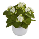 8” Kalanchoe Artificial Plant in White Vase (Set of 3)