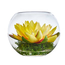 8” Lotus Artificial Arrangement in Glass Vase