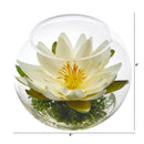 8” Lotus Artificial Arrangement in Glass Vase