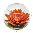 8” Lotus Artificial Arrangement in Glass Vase