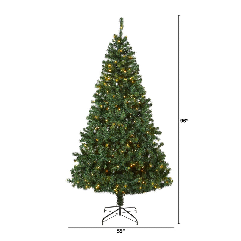8' Northern Tip Artificial Christmas Tree with 450 Clear LED Lights, photo 2 of 6