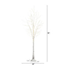 8’ Pre-Lit Artificial White Birch Tree with 500 Warm White LED Lights