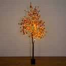8' Pre-Lit Grand Autumn Eucalyptus Artificial Fall Tree with 540 Warm White LED Lights