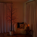 8' Pre-Lit Halloween Black Twig Artificial Tree with 510 Orange & Purple LED Lights