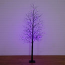 8' Pre-Lit Halloween Black Twig Artificial Tree with 510 Orange & Purple LED Lights
