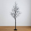 8' Pre-Lit Halloween Deluxe Black Twig Artificial Tree with 216 Orange & Purple LED Lights