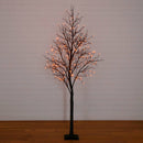 8' Pre-Lit Halloween Deluxe Black Twig Artificial Tree with 216 Orange & Purple LED Lights