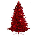 8' Red Flocked Fraser Fir Artificial Christmas Tree
