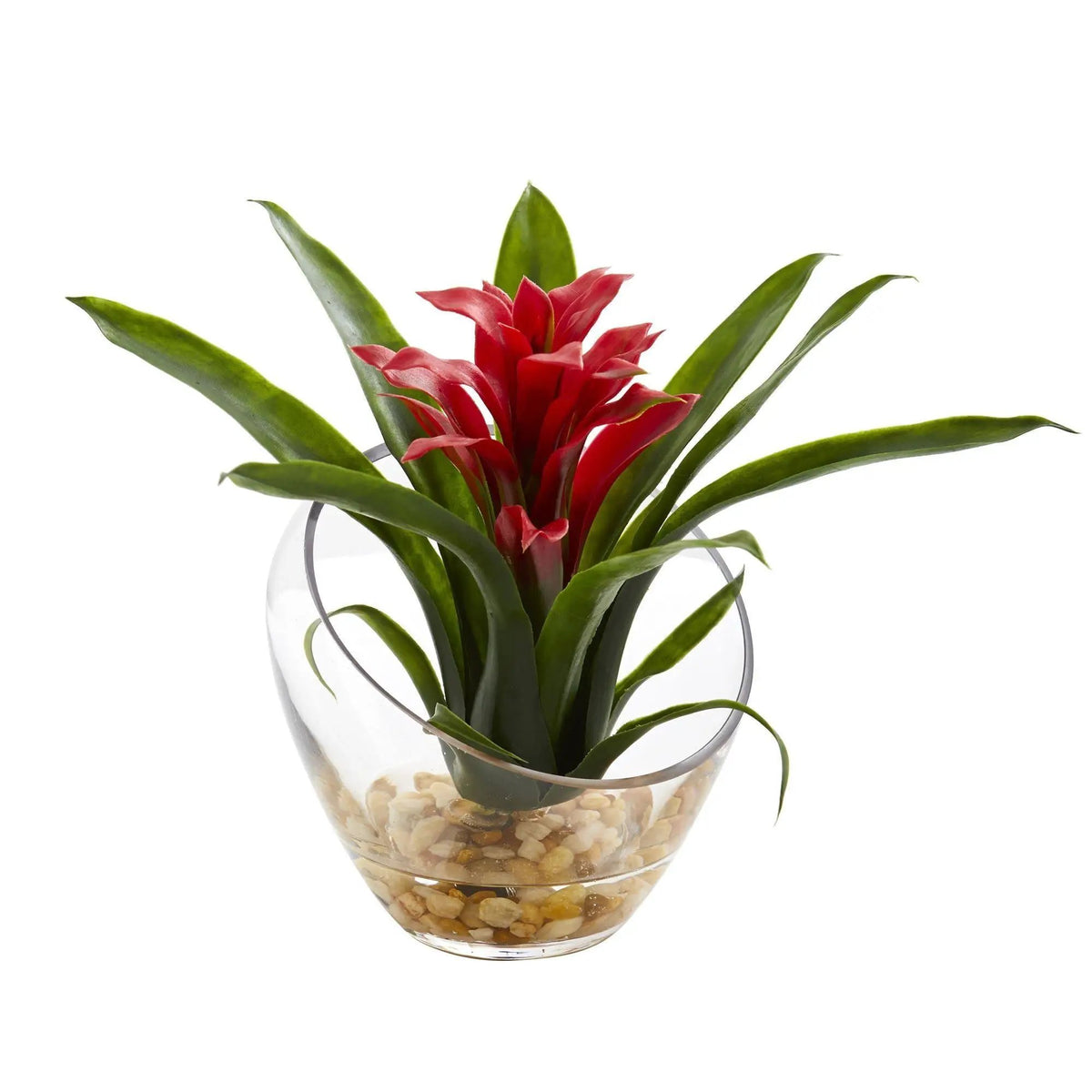8’’ Tropical Bromeliad in Angled Vase Artificial Arrangement, photo 2 of 3