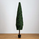 8’ UV Resistant Artificial Boxwood Topiary  Cone Tree (Indoor/Outdoor)