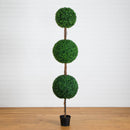 8' UV Resistant Artificial Triple Ball Boxwood Topiary Tree (Indoor/Outdoor)