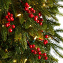 8' Victoria Fir Artificial Christmas Tree with 350 Multi-Color (Multifunction) LED Lights, Berries and 667 Branches