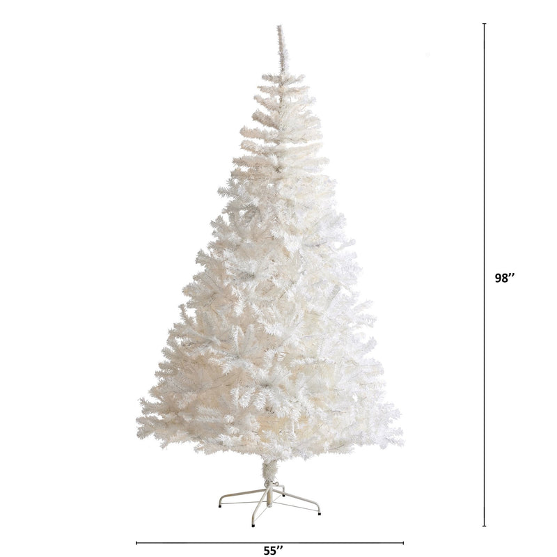 8' White Artificial Christmas Tree with 1500 Bendable Branches, photo 2 of 6