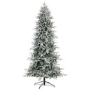 8.5’ Flocked Manchester Spruce Artificial Christmas Tree with 550 Lights and 1317 Bendable Branches