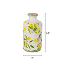 8.5” Lemon Print Ceramic Rustic Vase
