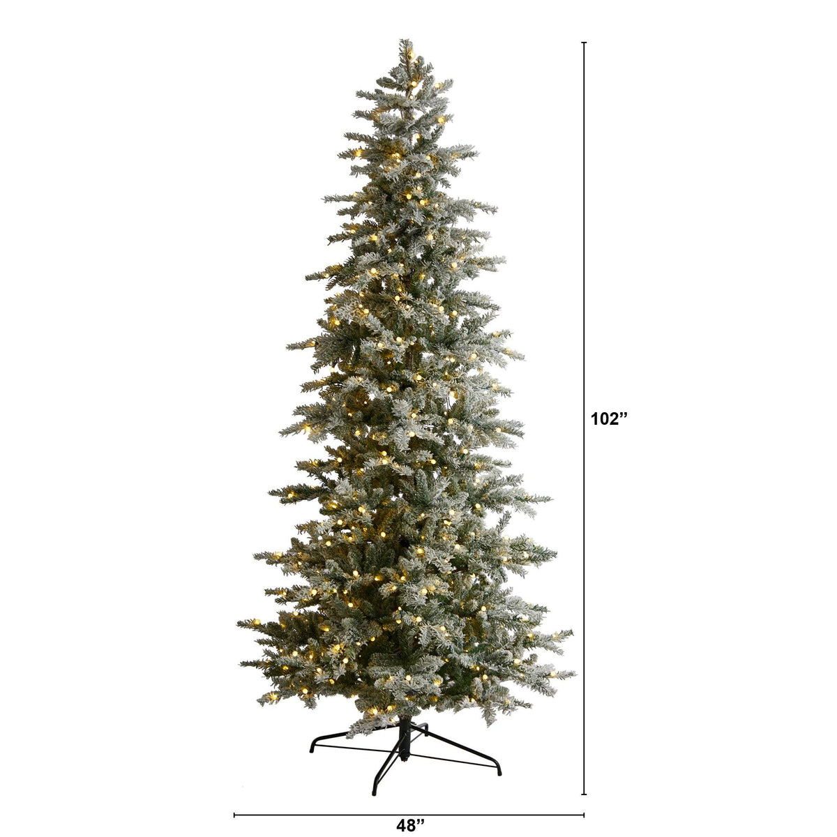 8.5’ Slim Flocked Nova Scotia Spruce Artificial Christmas Tree, photo 2 of 8