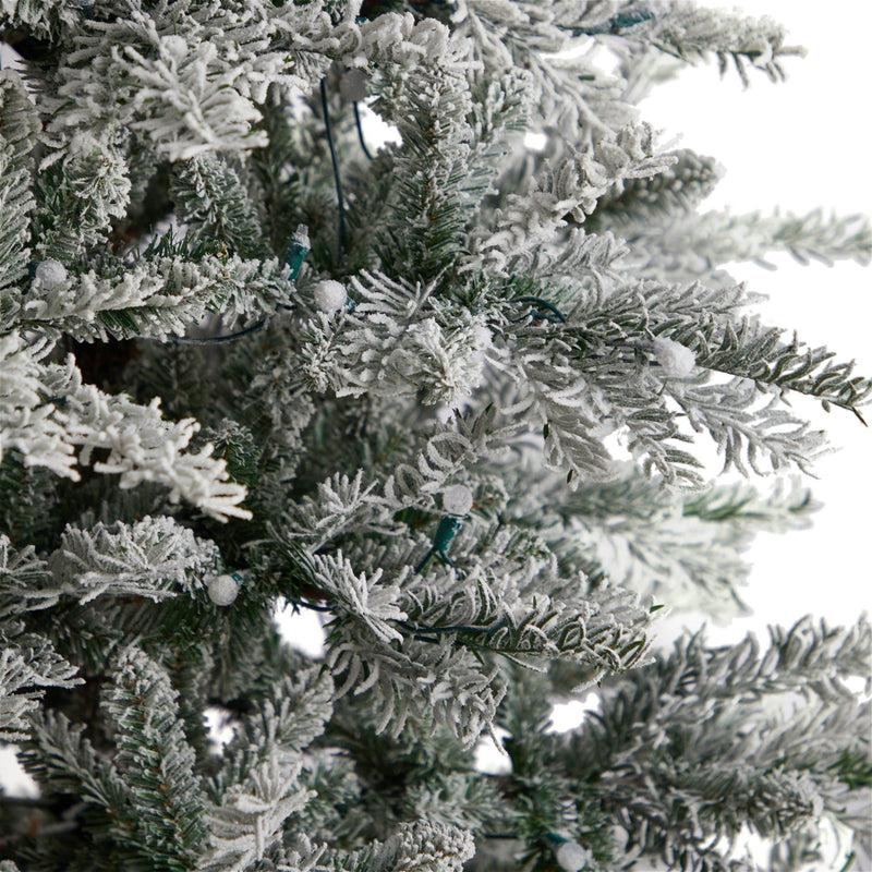 8.5’ Slim Flocked Nova Scotia Spruce Artificial Christmas Tree, photo 5 of 8