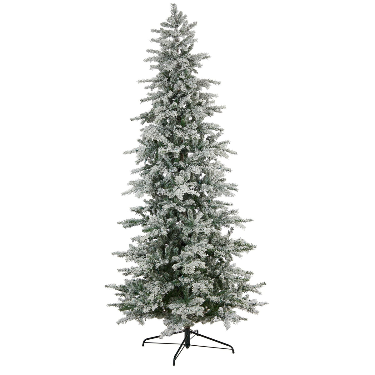 8.5’ Slim Flocked Nova Scotia Spruce Artificial Christmas Tree, photo 3 of 8
