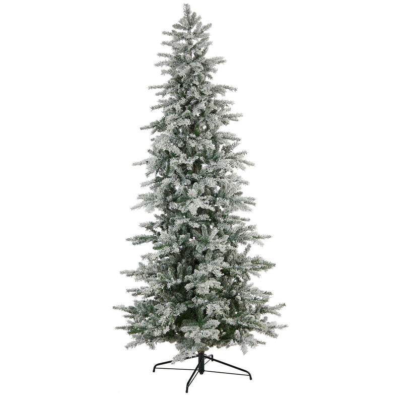 8.5’ Slim Flocked Nova Scotia Spruce Artificial Christmas Tree, photo 3 of 8