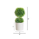 9" Artificial Mini Cactus Ball Topiary in Cement Planter - Set of 3