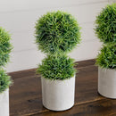 9" Artificial Mini Cactus Ball Topiary in Cement Planter - Set of 3