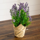9” Artificial Mixed Lavender Arrangement in Newspaper Wrapped Pot -Set of 3