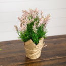 9” Artificial Mixed Lavender Arrangement in Newspaper Wrapped Pot -Set of 3