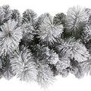9’ Flocked Christmas Artificial Garland with 180 Bendable Branches