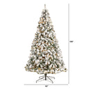 9' Flocked West Virginia Fir Christmas Tree with 650 Clear LED Lights and 1320 Bendable Branches