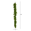 9' Pre-Lit Artificial Real Touch Norfolk Island Pine Garland with 50 Warm White LED Lights and Natural Look
