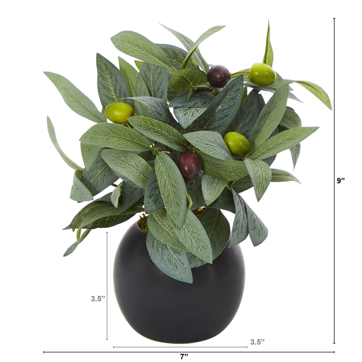 9” Olive Artificial Plant in Decorative Planter, photo 2 of 6