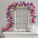 9’ Patriotic “American Flag” Themed Artificial Garland with 50 Warm LED Lights