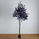9' Pre-Lit Artificial Halloween Black Eucalyptus Tree with 700 Orange & Purple LED Lights