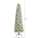 9’ Slim Flocked Montreal Fir Artificial Christmas Tree
