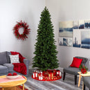 9’ Slim West Virginia Mountain Pine Artificial Christmas Tree with 600 Clear Lights and 1359 Bendable Branches