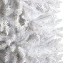 9’ Slim White Artificial Christmas Tree with 600 Warm White LED Lights and 1860 Bendable Branches