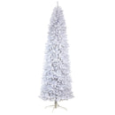9’ Slim White Artificial Christmas Tree with 600 Warm White LED Lights and 1860 Bendable Branches
