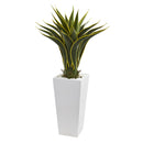 Agave Artificial Plant in White Planter