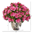 Azalea Artificial Plant in Silver Planter