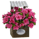 Azalea Artificial Plant in Tin Roof Wood Planter