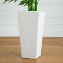 Bamboo Tree with White Planter UV Resistant (Indoor/Outdoor) by Nearly Natural