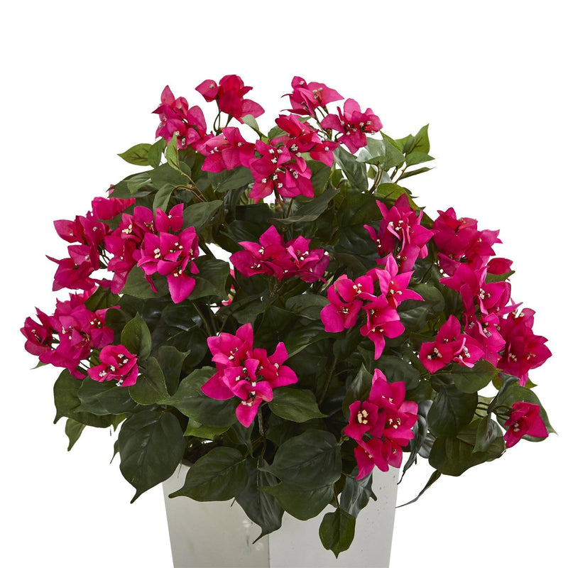 31" Bougainvillea Artificial Plant in White Tower Planter", photo 2 of 2
