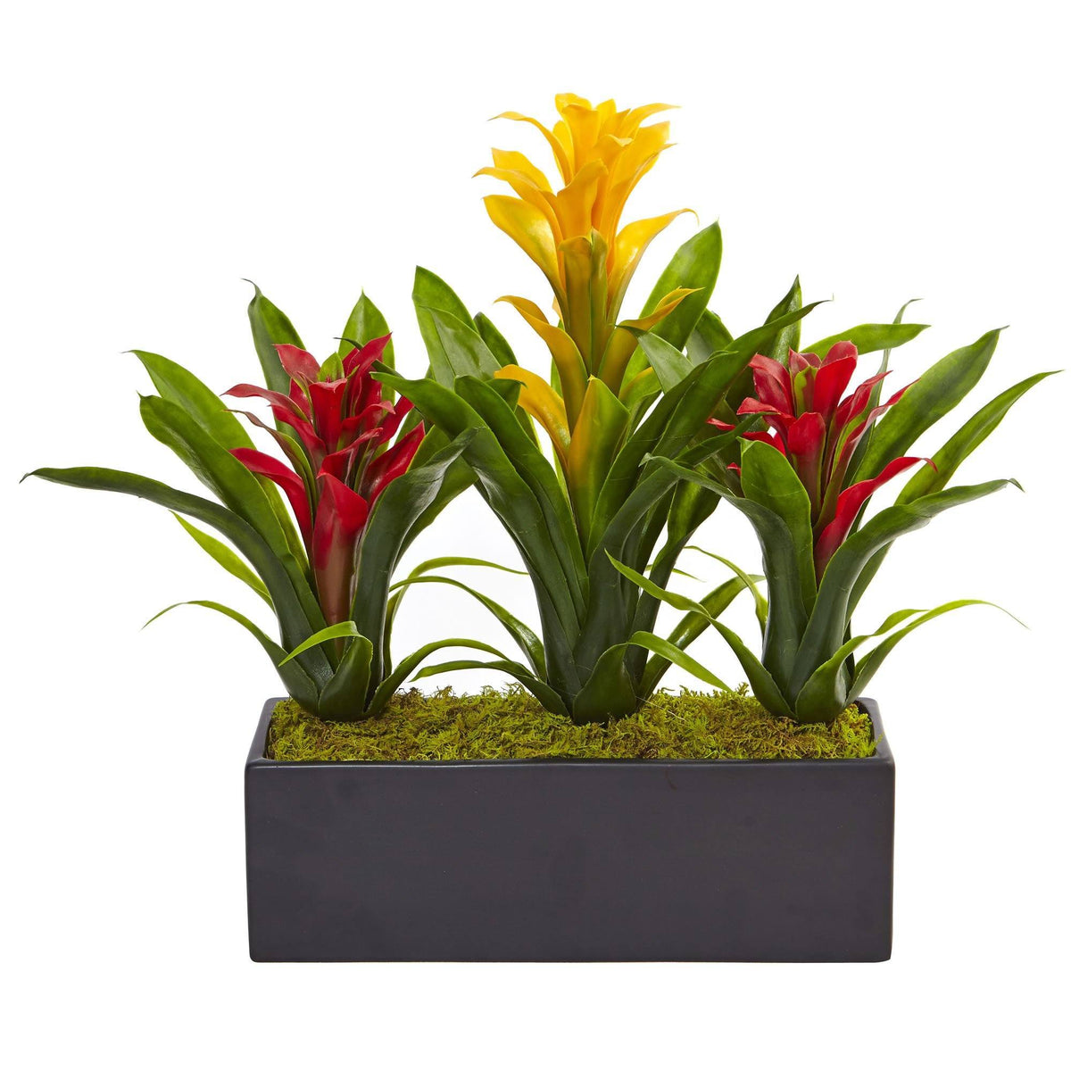 Faux Bromeliads in Rectangular Planter, photo 2 of 2