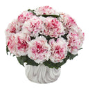 Carnation Artificial Arrangement in Marble Finished Vase